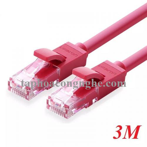 Ugreen 11212 3M màu Đỏ Cáp mạng LAN cat6 UTP NW101 30011212
